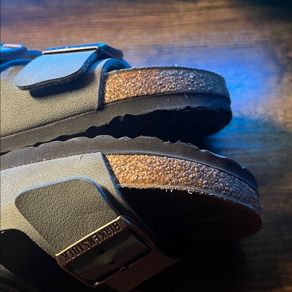 Birkenstock Arizona Gray Leather Two Strap Sandals EU 38 US 7 - Picture 8 of 9